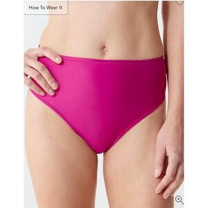 J. Crew NWT Women's High-Rise Full Coverage‎ Bikini Bottom Pink Size M Hallie